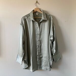 H&M Heavy Satin Oversized Blouse